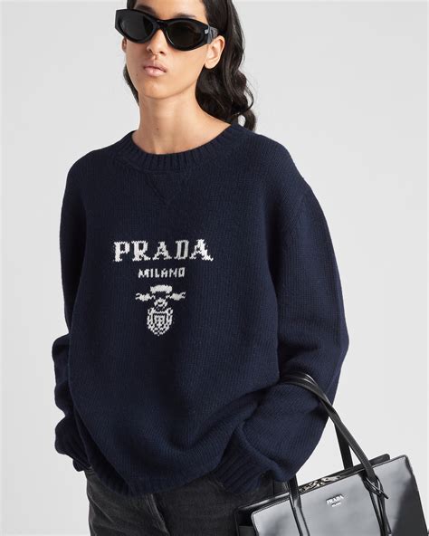 prada logo knit sweater|Prada sweater sale.